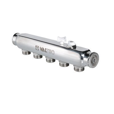 Коллектор нержавейка VALTEC 1"х3/4" НР 5 выходов с межосевым расстоянием выходов 50мм купить Коллектор нержавейка VALTEC 1"х3/4" НР 5 выходов с межосевым расстоянием выходов 50мм купить