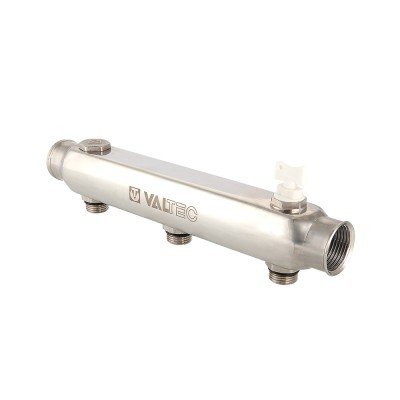 Коллектор нержавейка VALTEC 1 1/2"х3/4" НР 4 выхода с межосевым расстоянием выходов 100мм купить Коллектор нержавейка VALTEC 1 1/2"х3/4" НР 4 выхода с межосевым расстоянием выходов 100мм купить