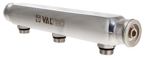 Коллектор нержавейка VALTEC 1"х1/2" НР 4 выхода с межосевым расстоянием выходов 100мм купить Коллектор нержавейка VALTEC 1"х1/2" НР 4 выхода с межосевым расстоянием выходов 100мм купить